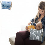 Baby cotton nursing arm pillow for breastfeeding support, soft infant feeding cushion supporting baby head and neck